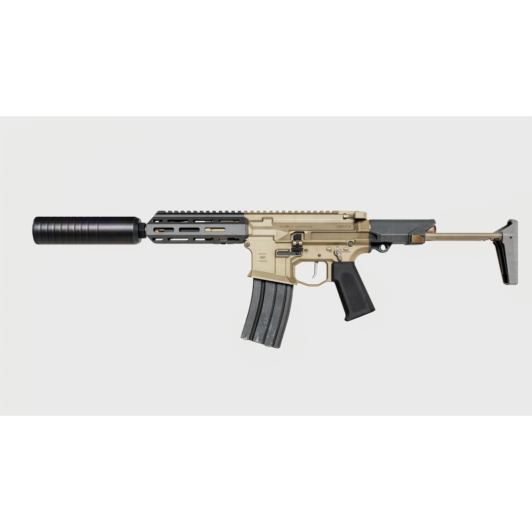 Q Honey Badger Rifle 3D Model – Low Poly Game-Ready Asset, FBX - View 28
