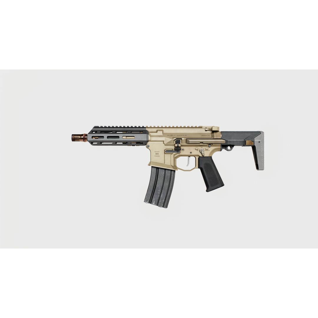 Q Honey Badger Rifle 3D Model – Low Poly Game-Ready Asset, FBX - View 29