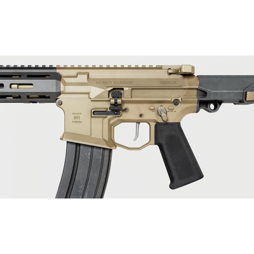Q Honey Badger Rifle 3D Model – Low Poly Game-Ready Asset, FBX - View 9