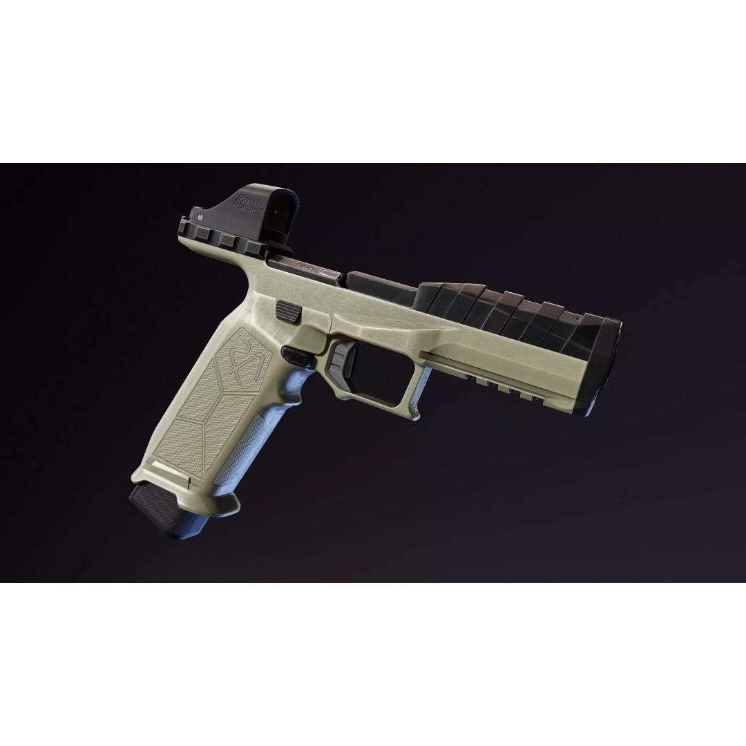 Rideout Dragon Pistol 3D Model – Low Poly Game Asset, Rigged, FBX - View 2