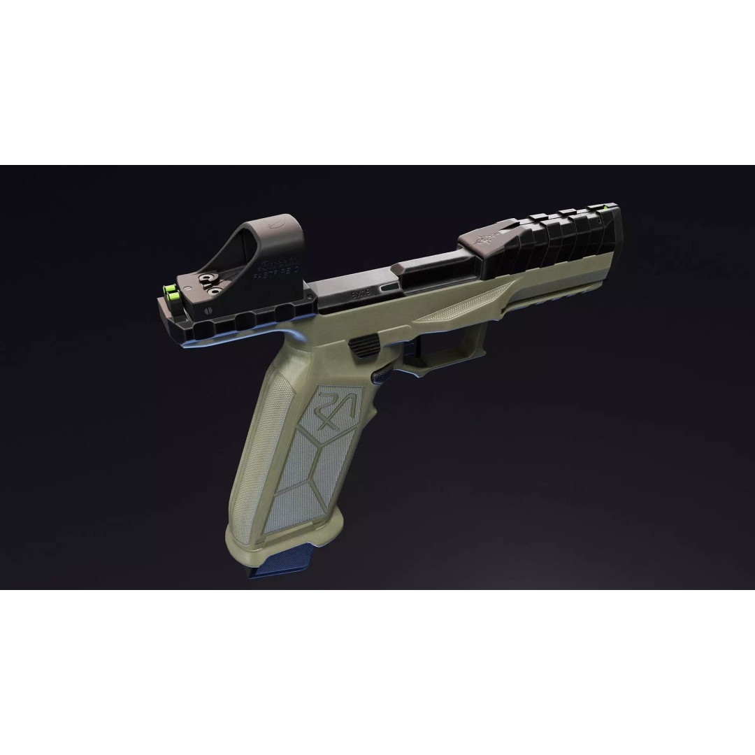 Rideout Dragon Pistol 3D Model – Low Poly Game Asset, Rigged, FBX - View 3
