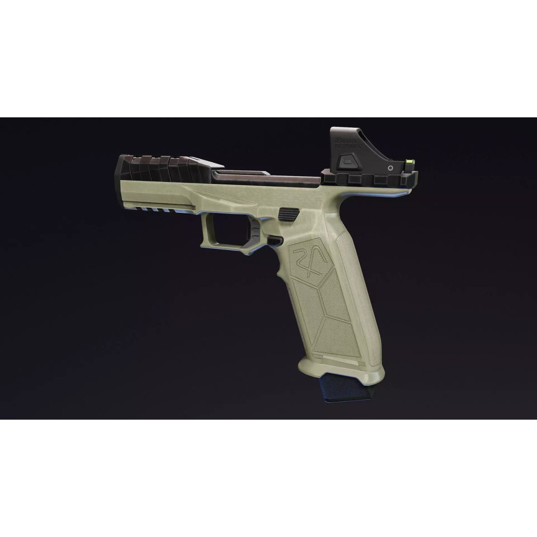 Rideout Dragon Pistol 3D Model – Low Poly Game Asset, Rigged, FBX - View 4
