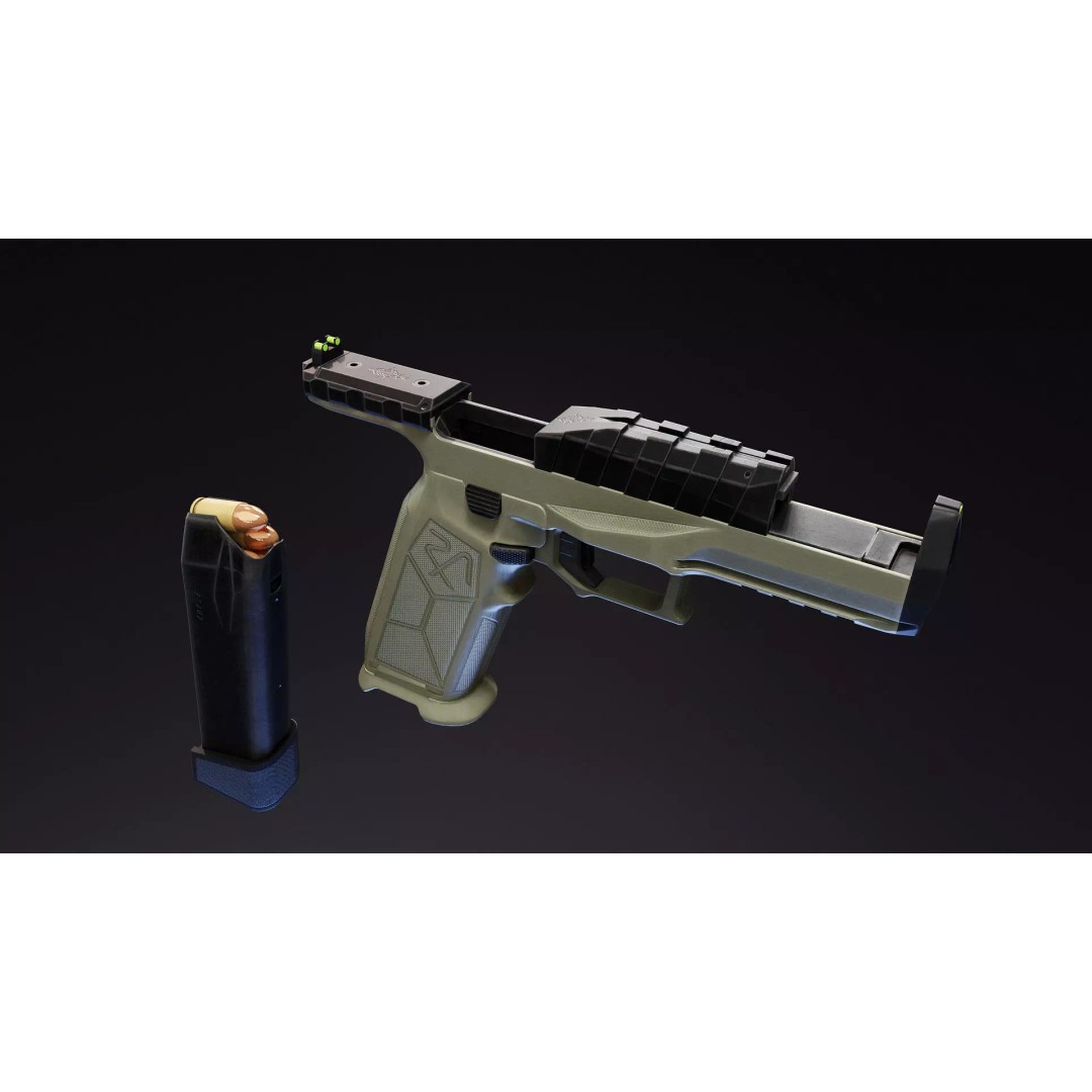 Rideout Dragon Pistol 3D Model – Low Poly Game Asset, Rigged, FBX - View 6