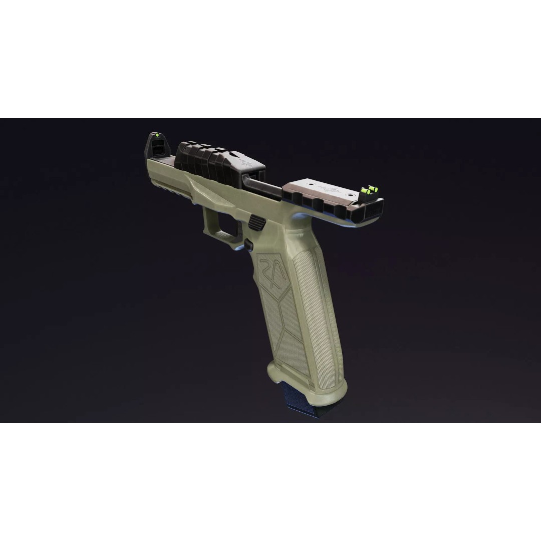 Rideout Dragon Pistol 3D Model – Low Poly Game Asset, Rigged, FBX - View 7