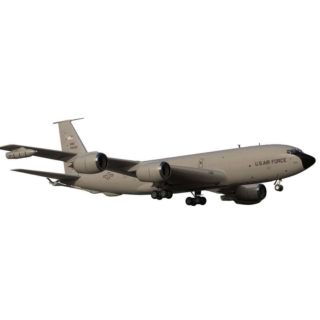 KC-135 R Stratotanker 3D Model – PBR Game-Ready Aircraft, FBX - View 3