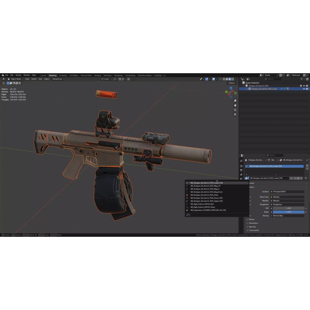 GENESIS ARMS GEN 12 PDS 3D Model – Low Poly Game-Ready Asset, FBX, OBJ