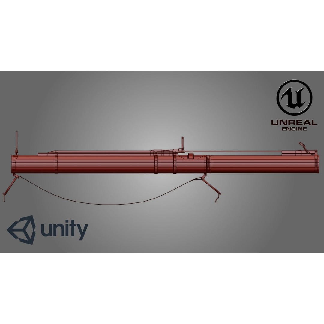 RPG-18 3D Model – Low Poly Game Ready Grenade Launcher, FBX - View 10