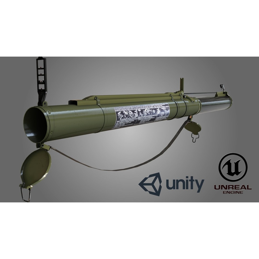 RPG-18 3D Model – Low Poly Game Ready Grenade Launcher, FBX - View 5