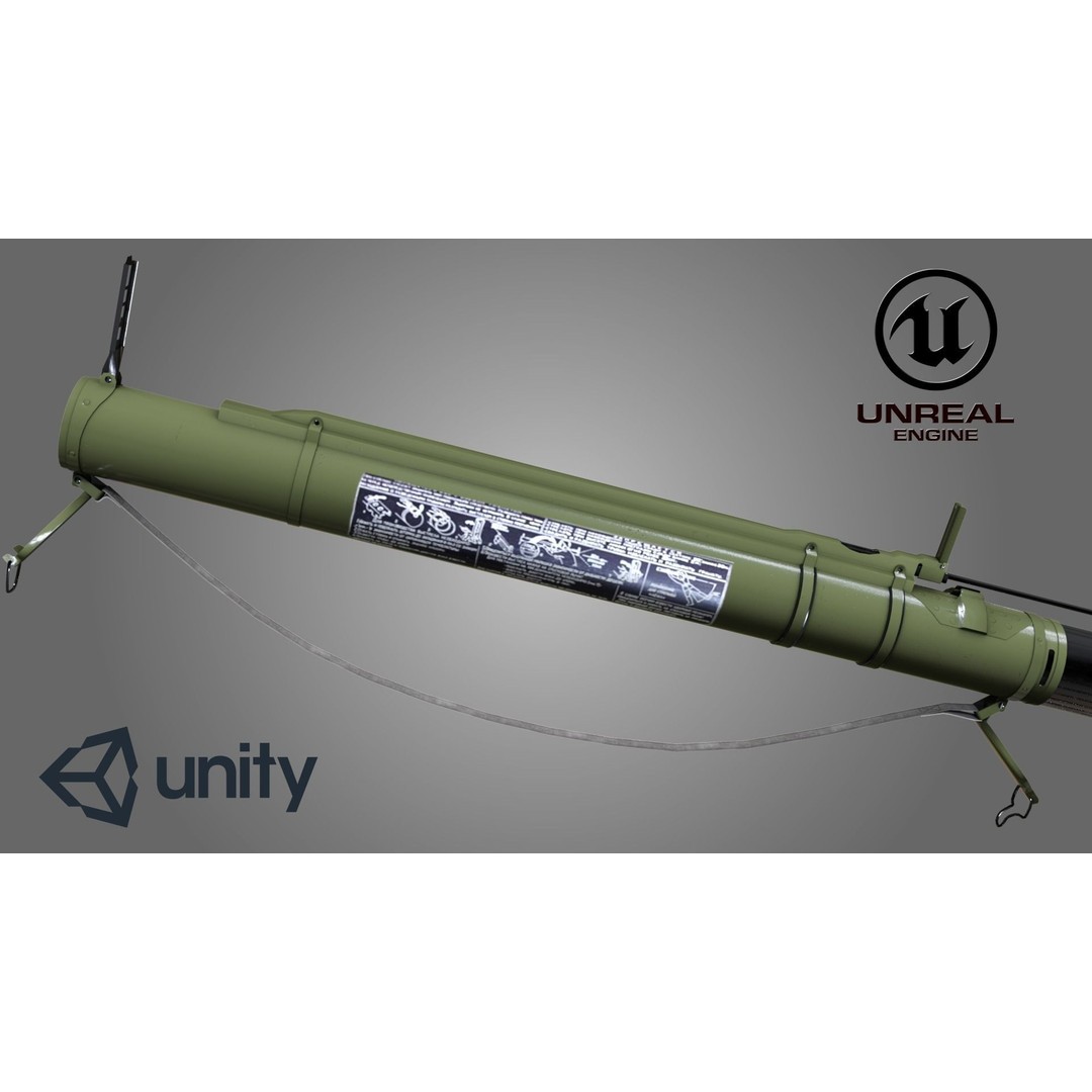 RPG-18 3D Model – Low Poly Game Ready Grenade Launcher, FBX - View 6