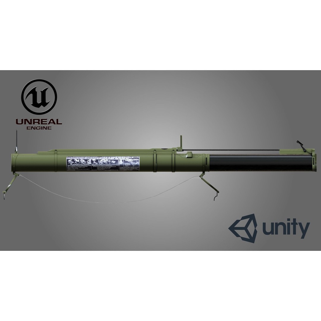 RPG-18 3D Model – Low Poly Game Ready Grenade Launcher, FBX - View 9