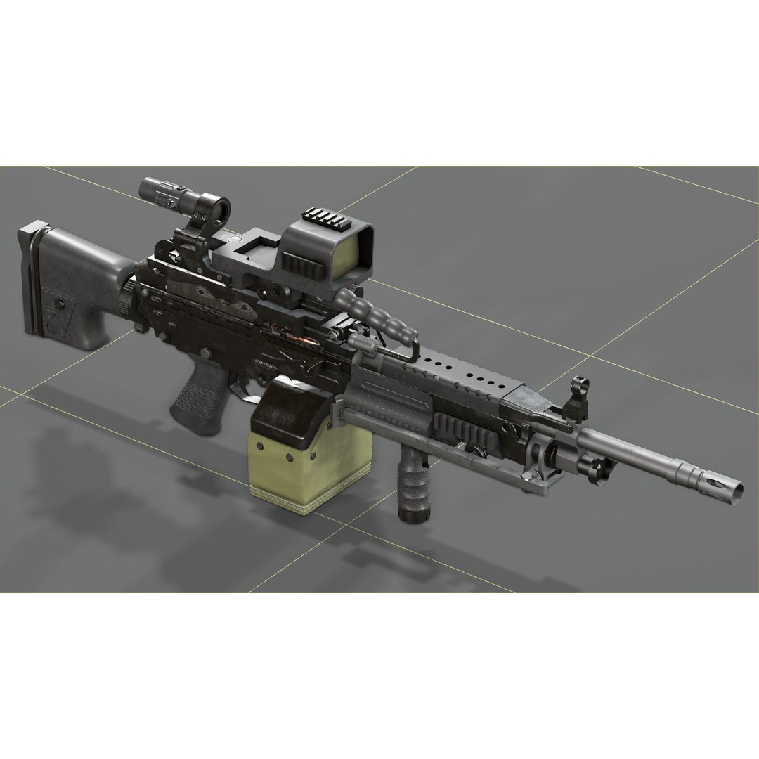 FN Minimi MK3 3D Model – Low Poly Military Gun, FBX, PBR Textures - View 26