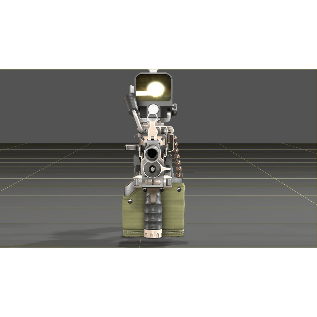 FN Minimi MK3 3D Model – Low Poly Military Gun, FBX, PBR Textures - View 33