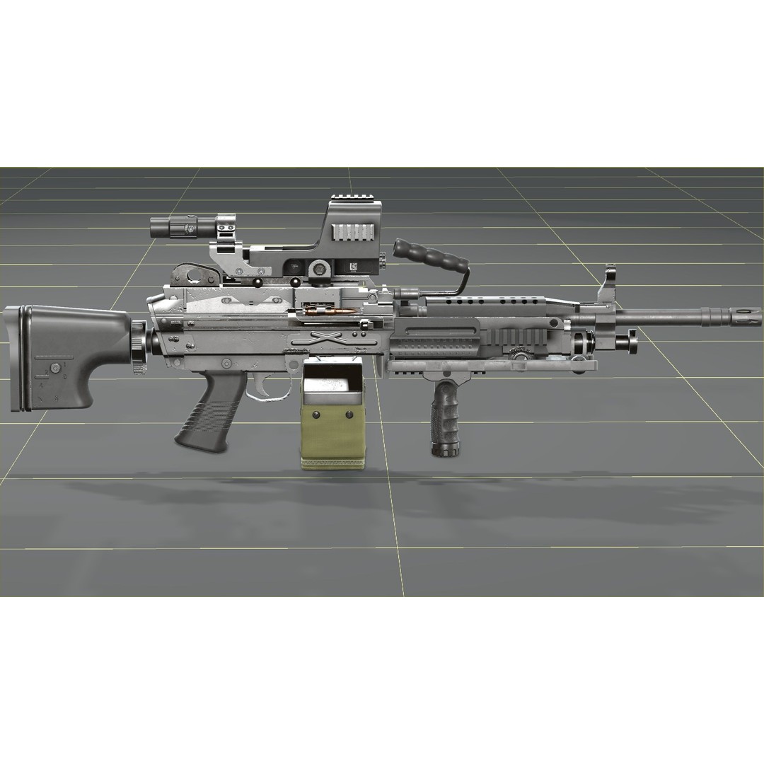 FN Minimi MK3 3D Model – Low Poly Military Gun, FBX, PBR Textures - View 42