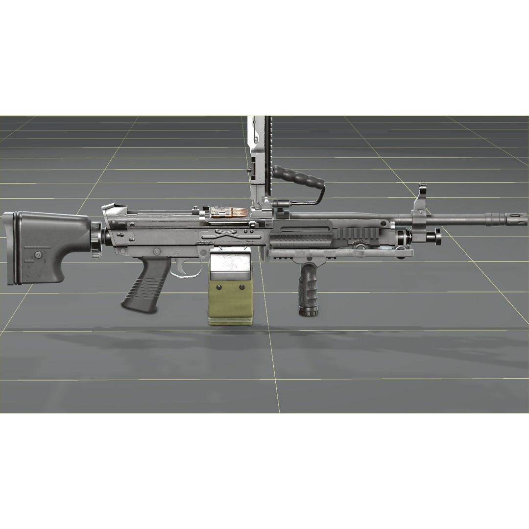 FN Minimi MK3 3D Model – Low Poly Military Gun, FBX, PBR Textures - View 43
