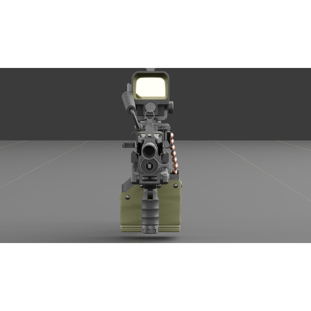 FN Minimi MK3 3D Model – Low Poly Military Gun, FBX, PBR Textures - View 8