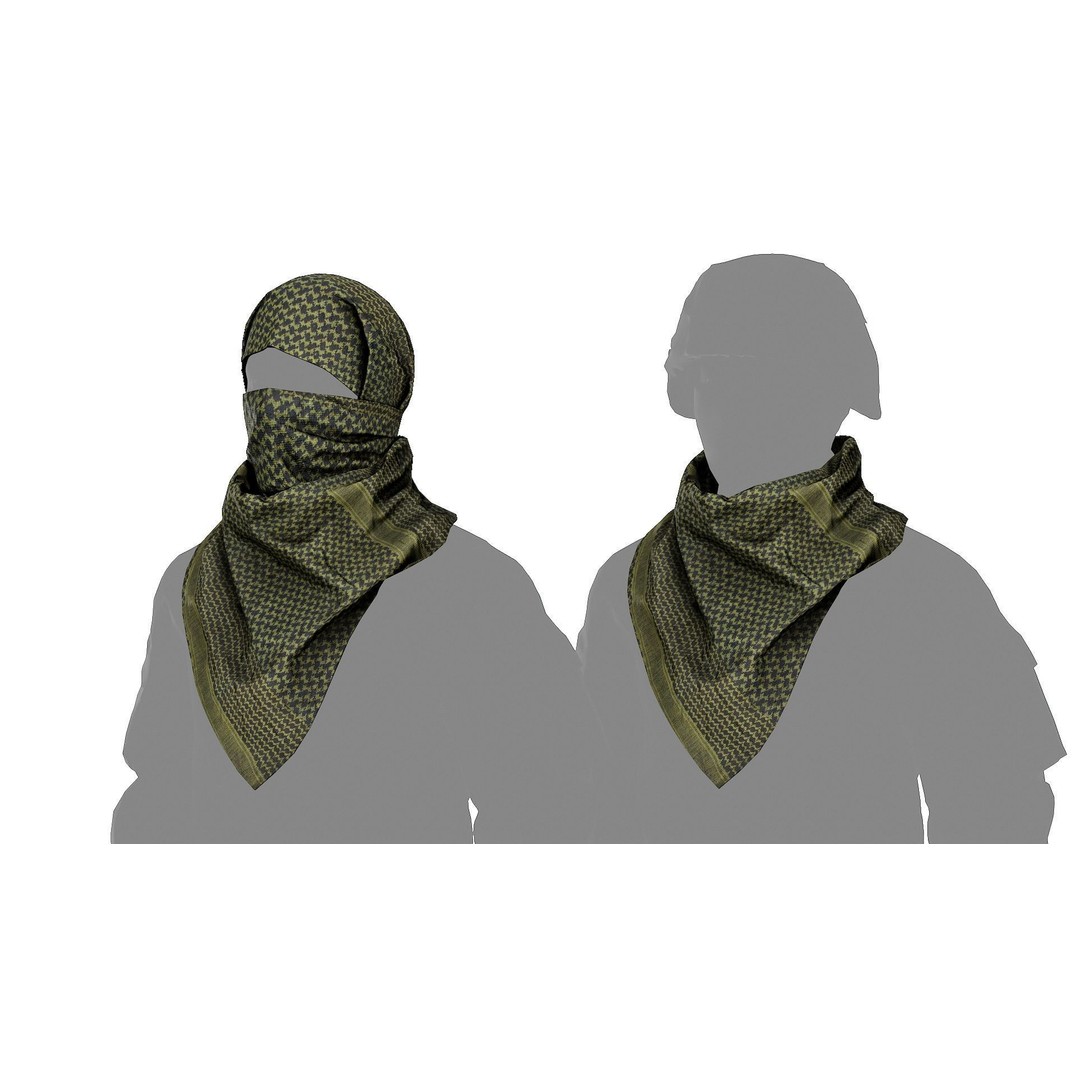 Shemagh Scarf 3D Model – Low Poly Game Asset, PBR, FBX, OBJ - View 3