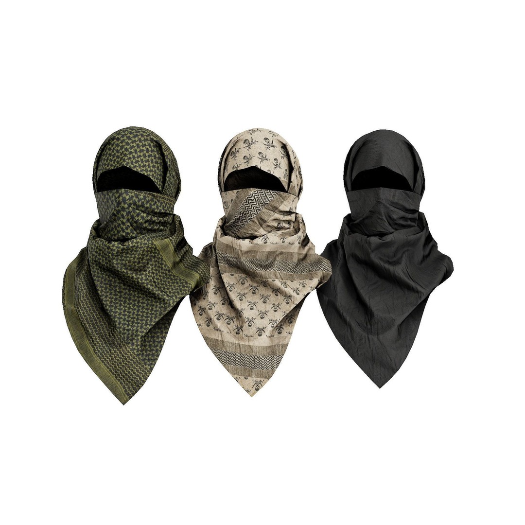 Shemagh Scarf 3D Model – Low Poly Game Asset, PBR, FBX, OBJ - View 4