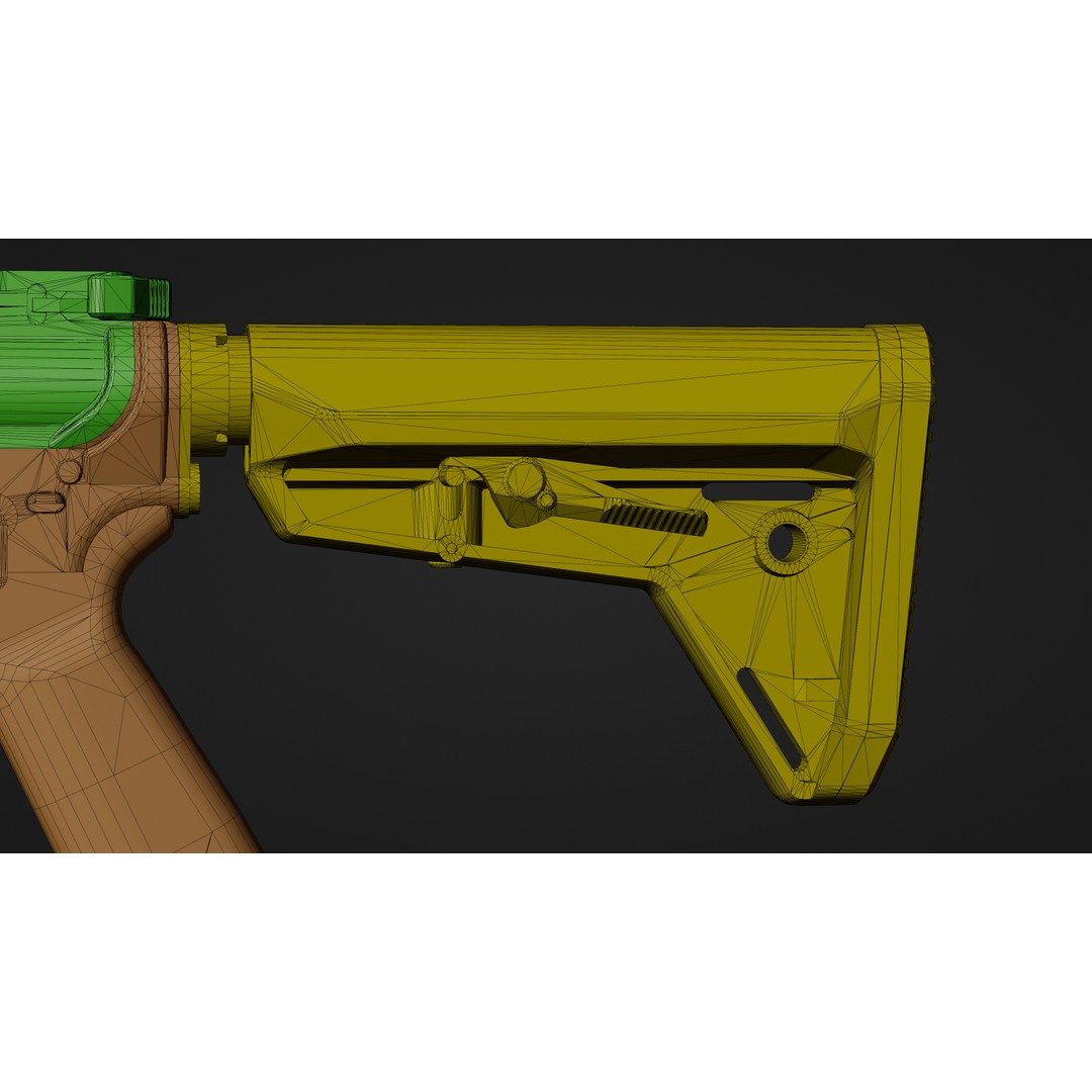 Springfield Armory Saint AR-15 3D Model – Low Poly PBR Game Asset, Blender