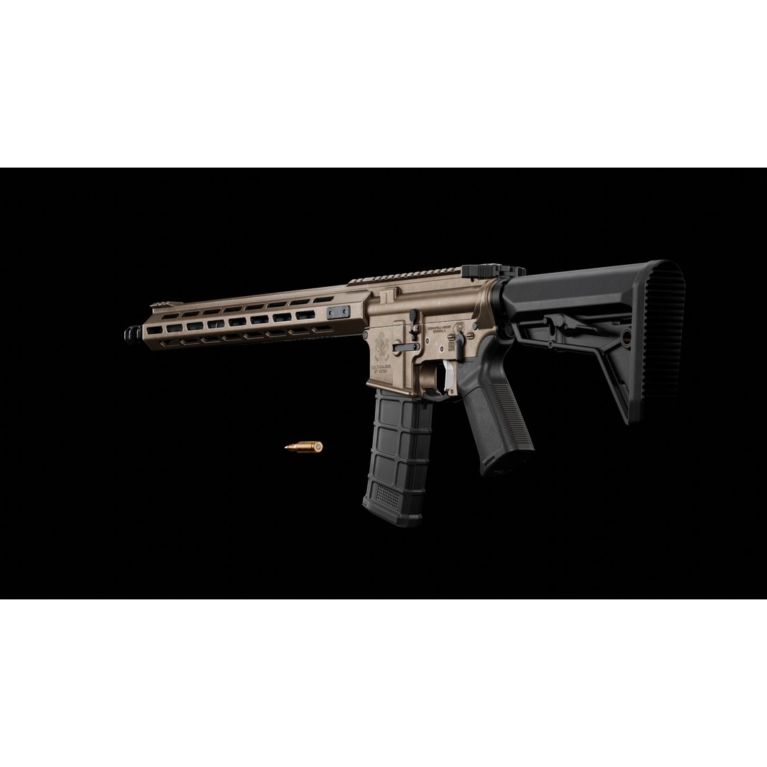Springfield Armory Saint AR-15 3D Model – Low Poly PBR Game Asset, Blender - View 10