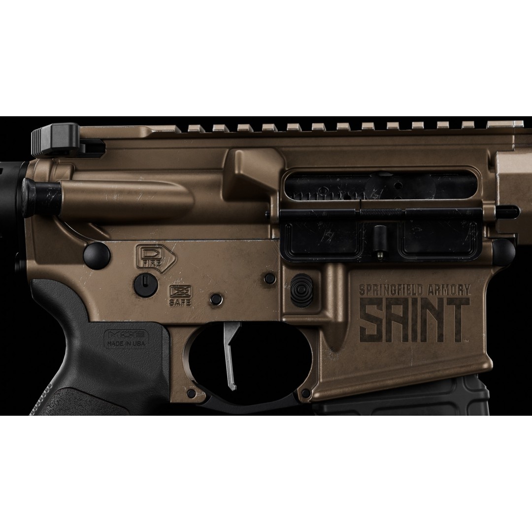 Springfield Armory Saint AR-15 3D Model – Low Poly PBR Game Asset, Blender - View 13