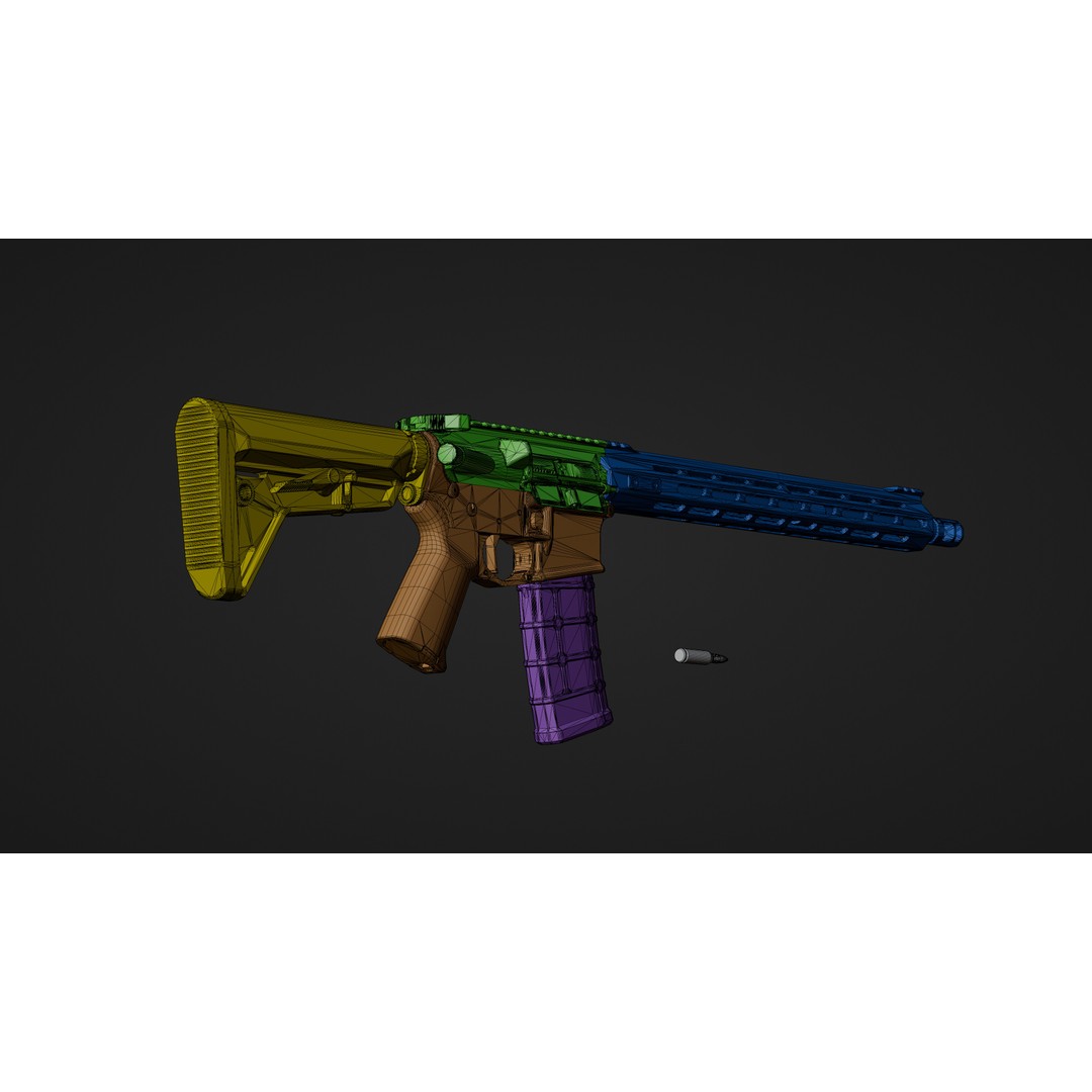 Springfield Armory Saint AR-15 3D Model – Low Poly PBR Game Asset, Blender - View 20