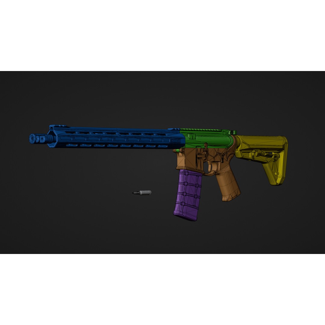 Springfield Armory Saint AR-15 3D Model – Low Poly PBR Game Asset, Blender - View 21