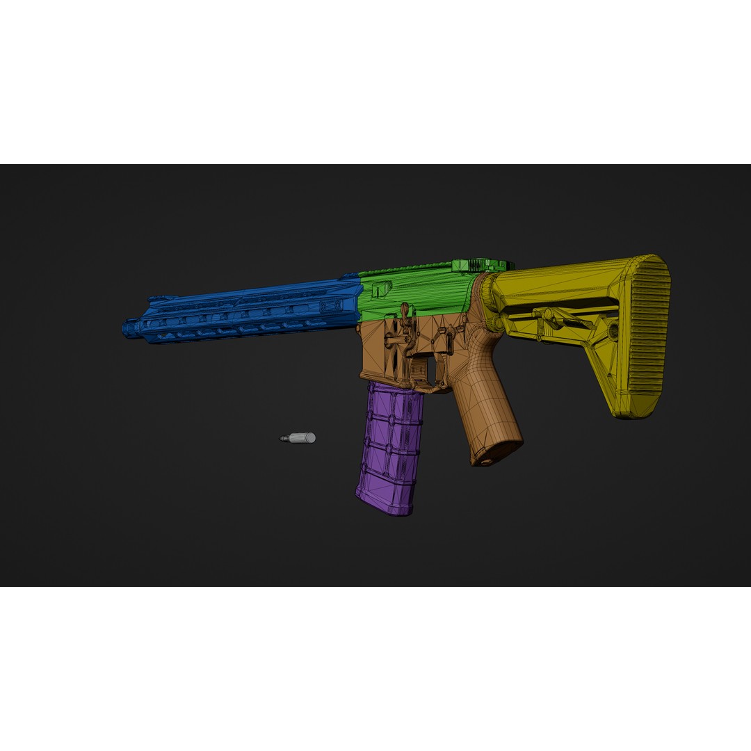 Springfield Armory Saint AR-15 3D Model – Low Poly PBR Game Asset, Blender - View 22