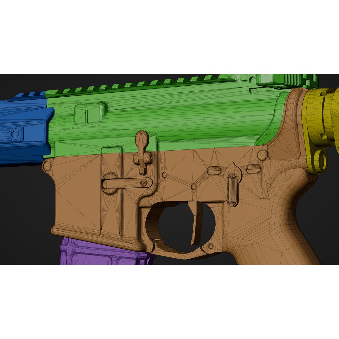 Springfield Armory Saint AR-15 3D Model – Low Poly PBR Game Asset, Blender - View 24