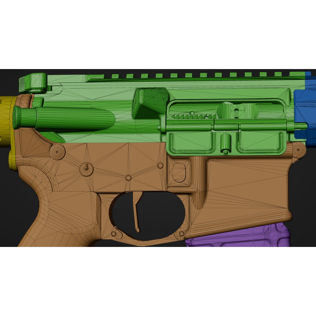 Springfield Armory Saint AR-15 3D Model – Low Poly PBR Game Asset, Blender - View 25