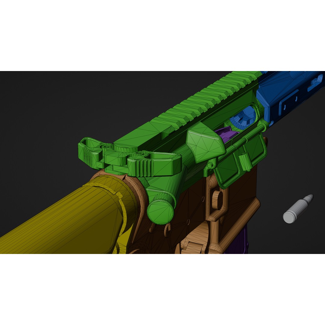 Springfield Armory Saint AR-15 3D Model – Low Poly PBR Game Asset, Blender - View 28