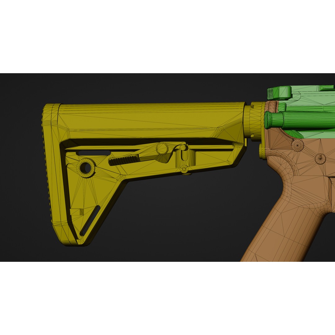 Springfield Armory Saint AR-15 3D Model – Low Poly PBR Game Asset, Blender - View 29