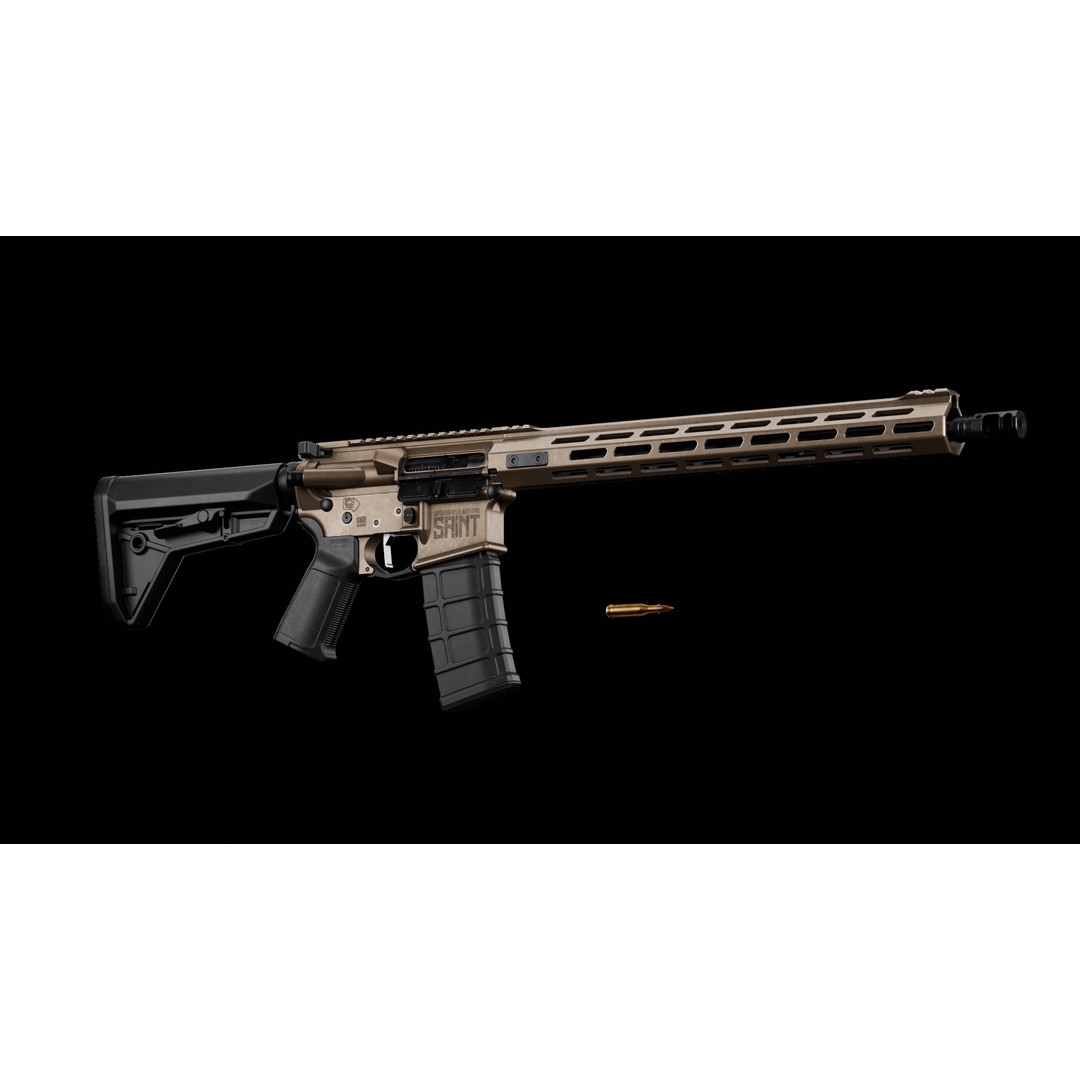 Springfield Armory Saint AR-15 3D Model – Low Poly PBR Game Asset, Blender - View 7