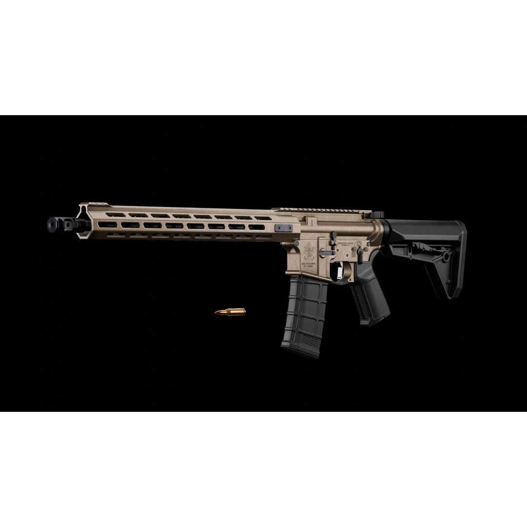 Springfield Armory Saint AR-15 3D Model – Low Poly PBR Game Asset, Blender - View 9