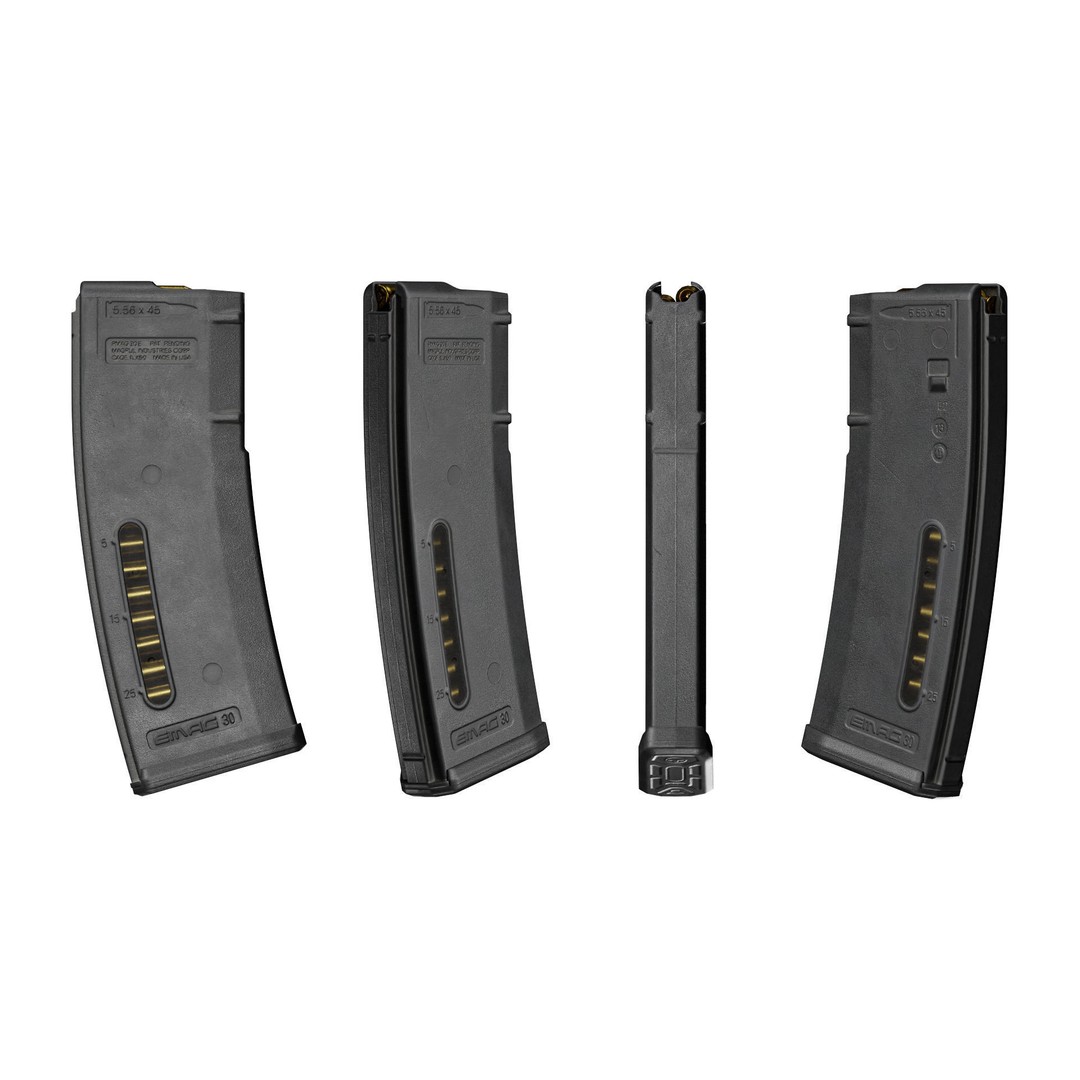 MAGPUL EMAG 3D Model – Low-Poly Game Asset, FBX, OBJ, Blend - View 3