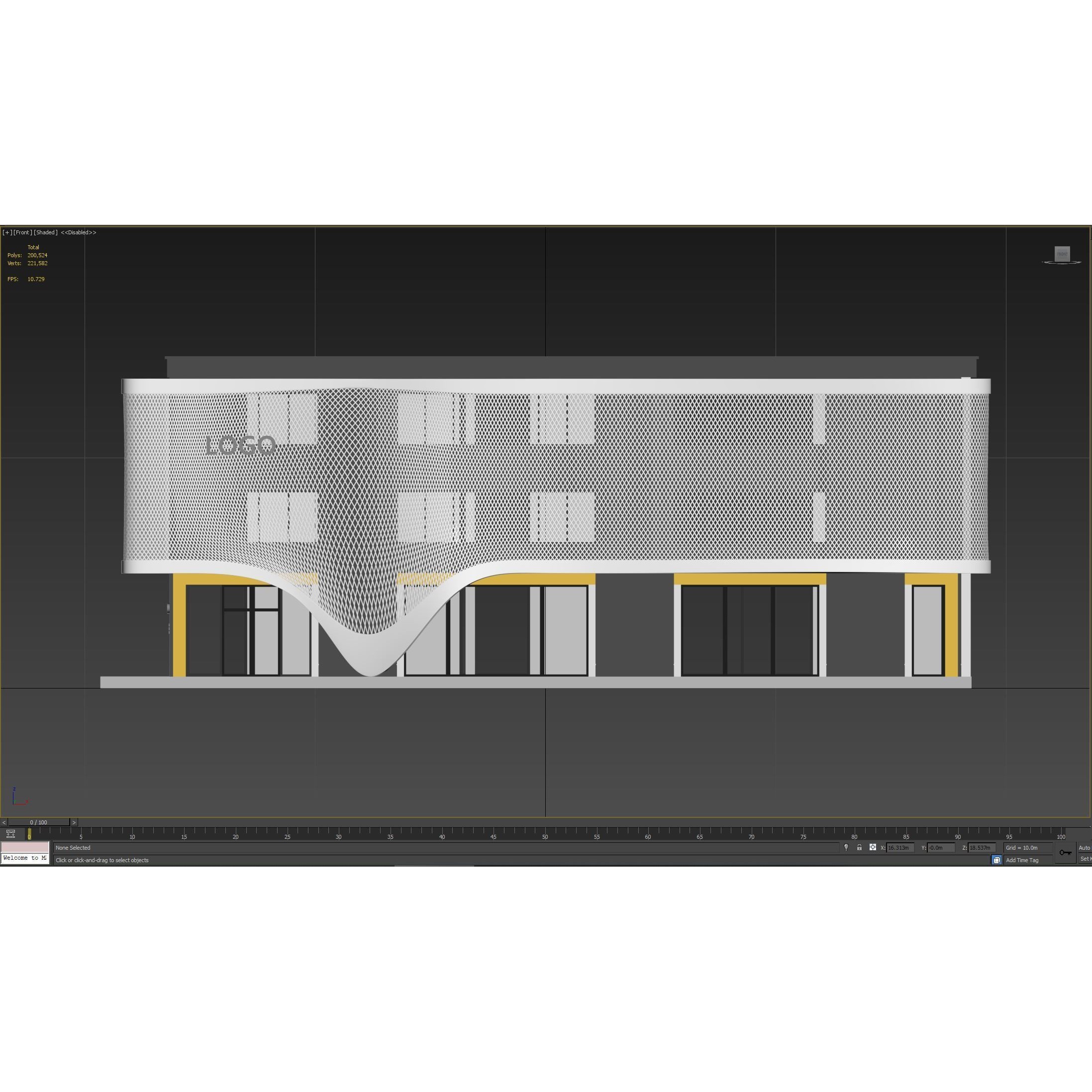Modern Commercial Building No4 - Game-Ready 3D Model