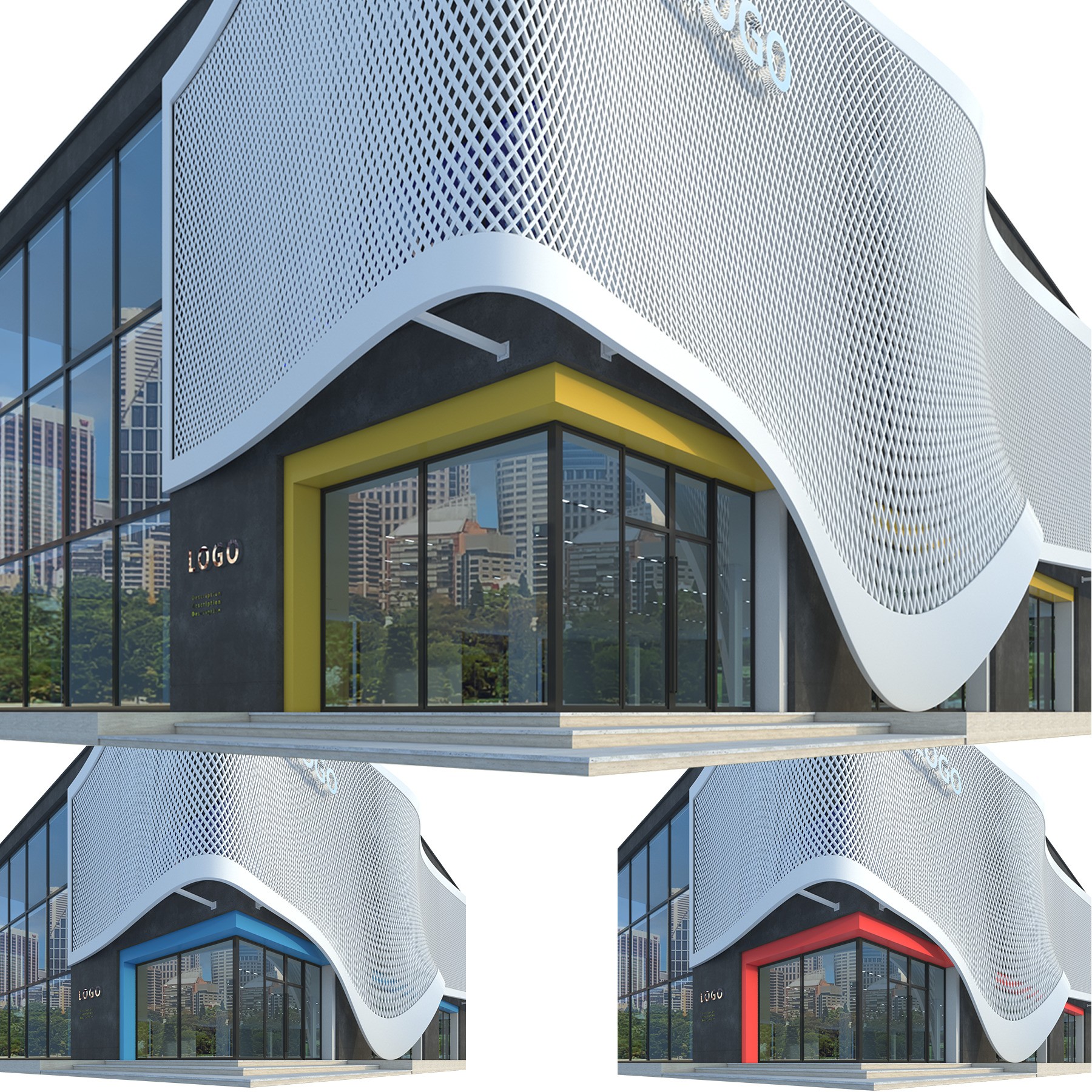 Modern Commercial Building No4 - Game-Ready 3D Model - View 10