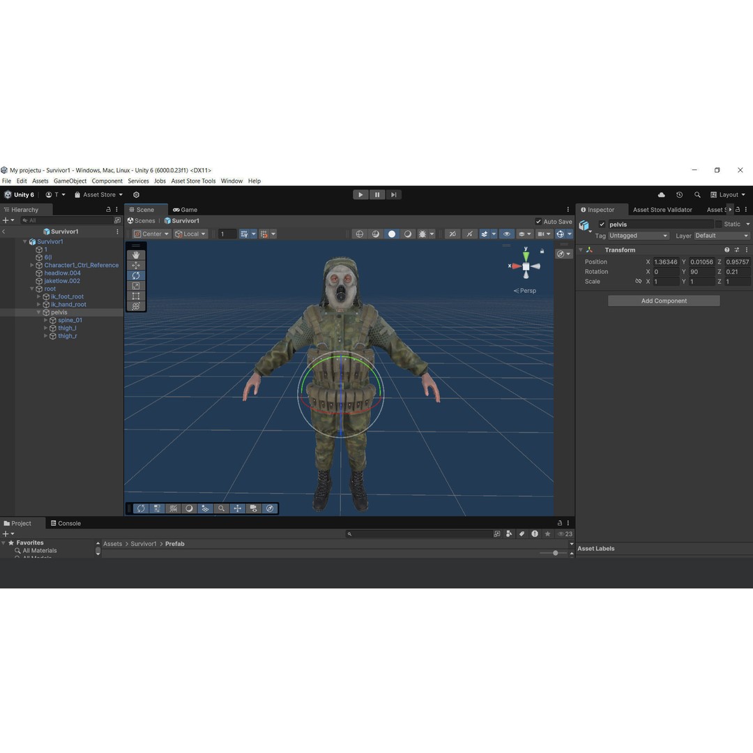 Post-Apocalyptic Survivor 3D Model – Low Poly Game Ready Character, FBX