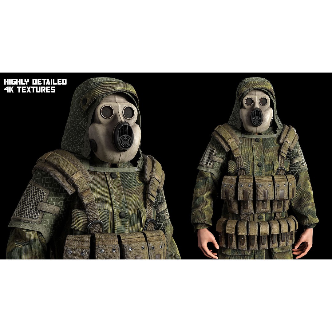 Post-Apocalyptic Survivor 3D Model – Low Poly Game Ready Character, FBX - View 3