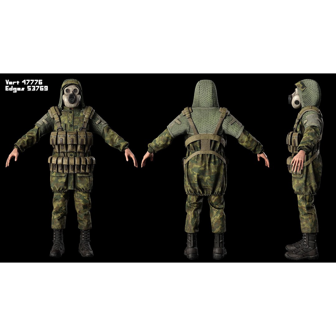 Post-Apocalyptic Survivor 3D Model – Low Poly Game Ready Character, FBX - View 4