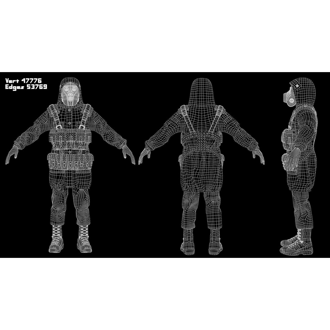 Post-Apocalyptic Survivor 3D Model – Low Poly Game Ready Character, FBX - View 5