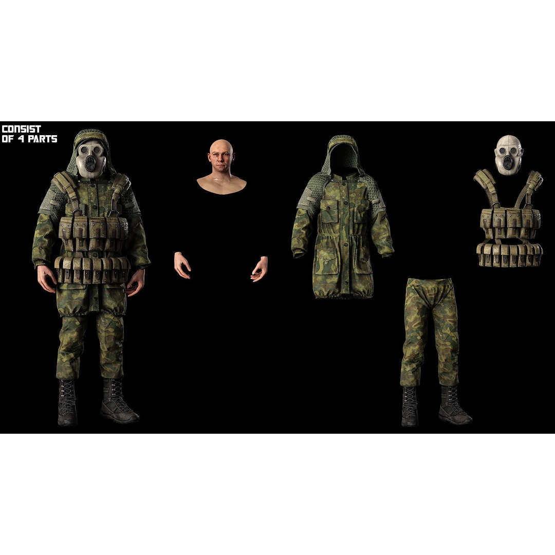 Post-Apocalyptic Survivor 3D Model – Low Poly Game Ready Character, FBX - View 8