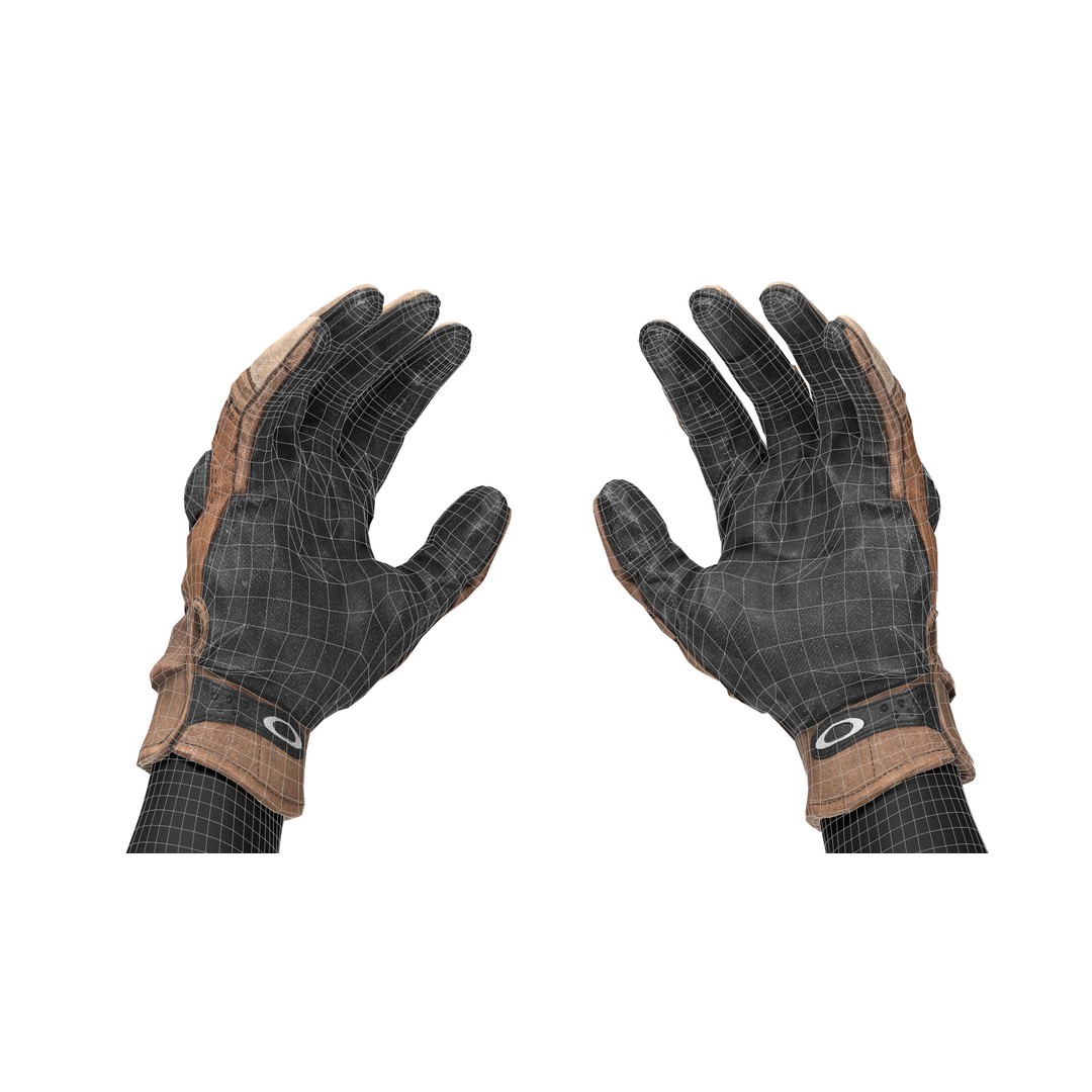 Oakley Hard Knuckle Gloves 3D Model – Low Poly Game-Ready Asset, FBX, OBJ - View 13