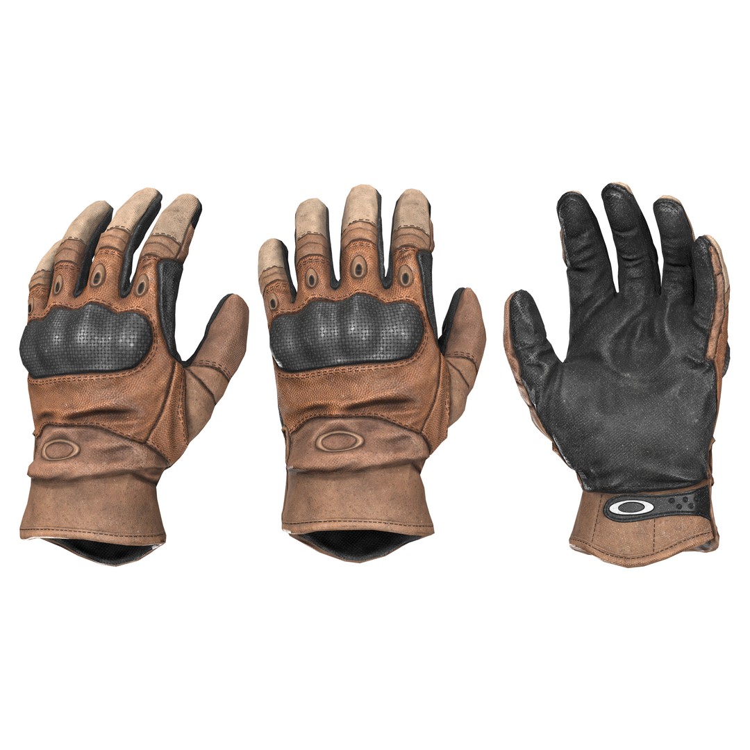 Oakley Hard Knuckle Gloves 3D Model – Low Poly Game-Ready Asset, FBX, OBJ - View 4