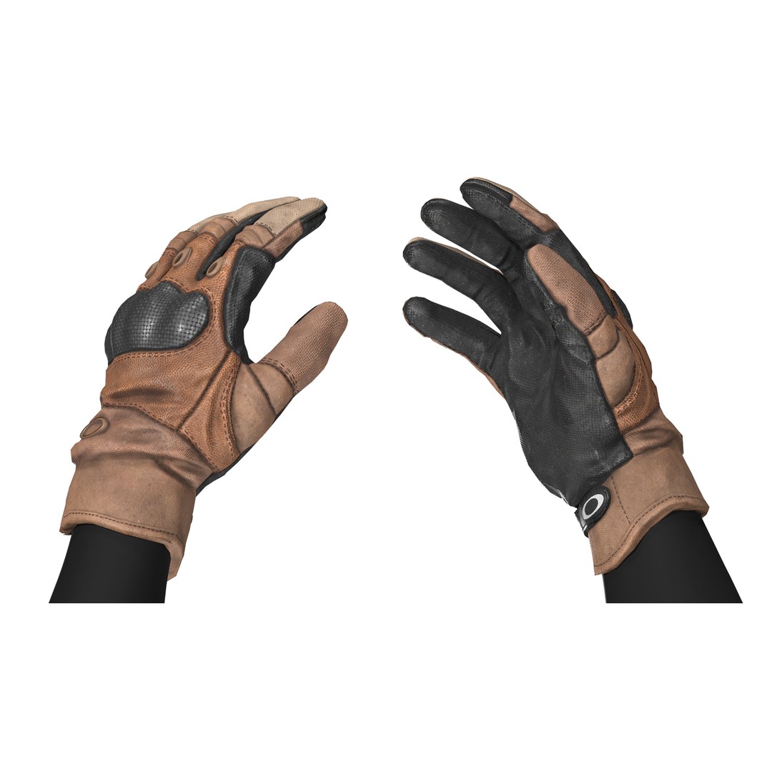 Oakley Hard Knuckle Gloves 3D Model – Low Poly Game-Ready Asset, FBX, OBJ - View 6