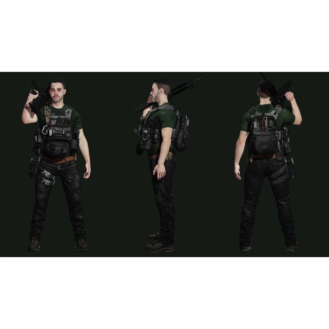 Maple Sentinel 3D Model – Low Poly Rigged Character with PBR Textures - View 10