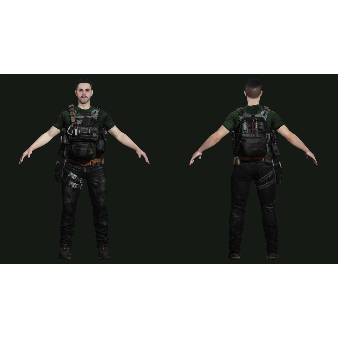 Maple Sentinel 3D Model – Low Poly Rigged Character with PBR Textures - View 5