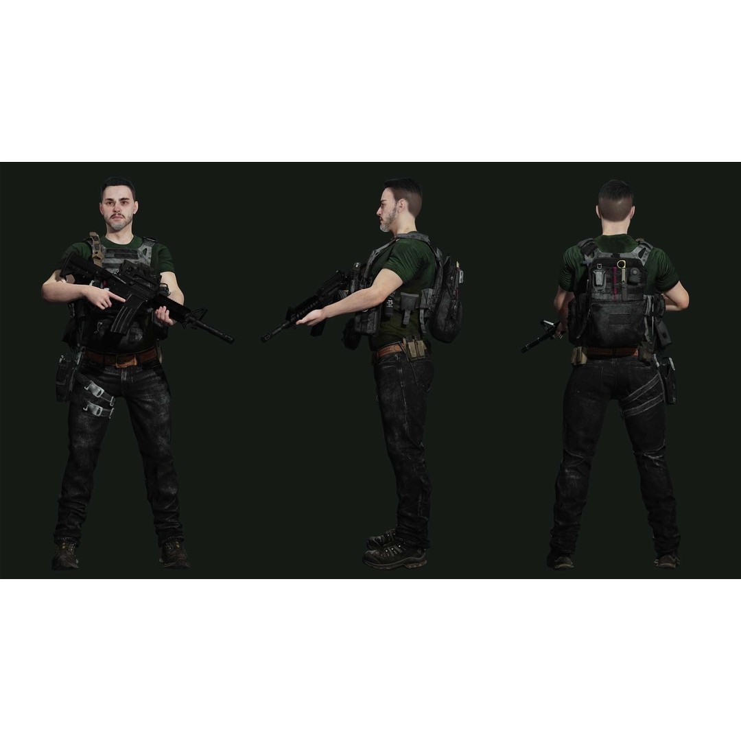 Maple Sentinel 3D Model – Low Poly Rigged Character with PBR Textures - View 6