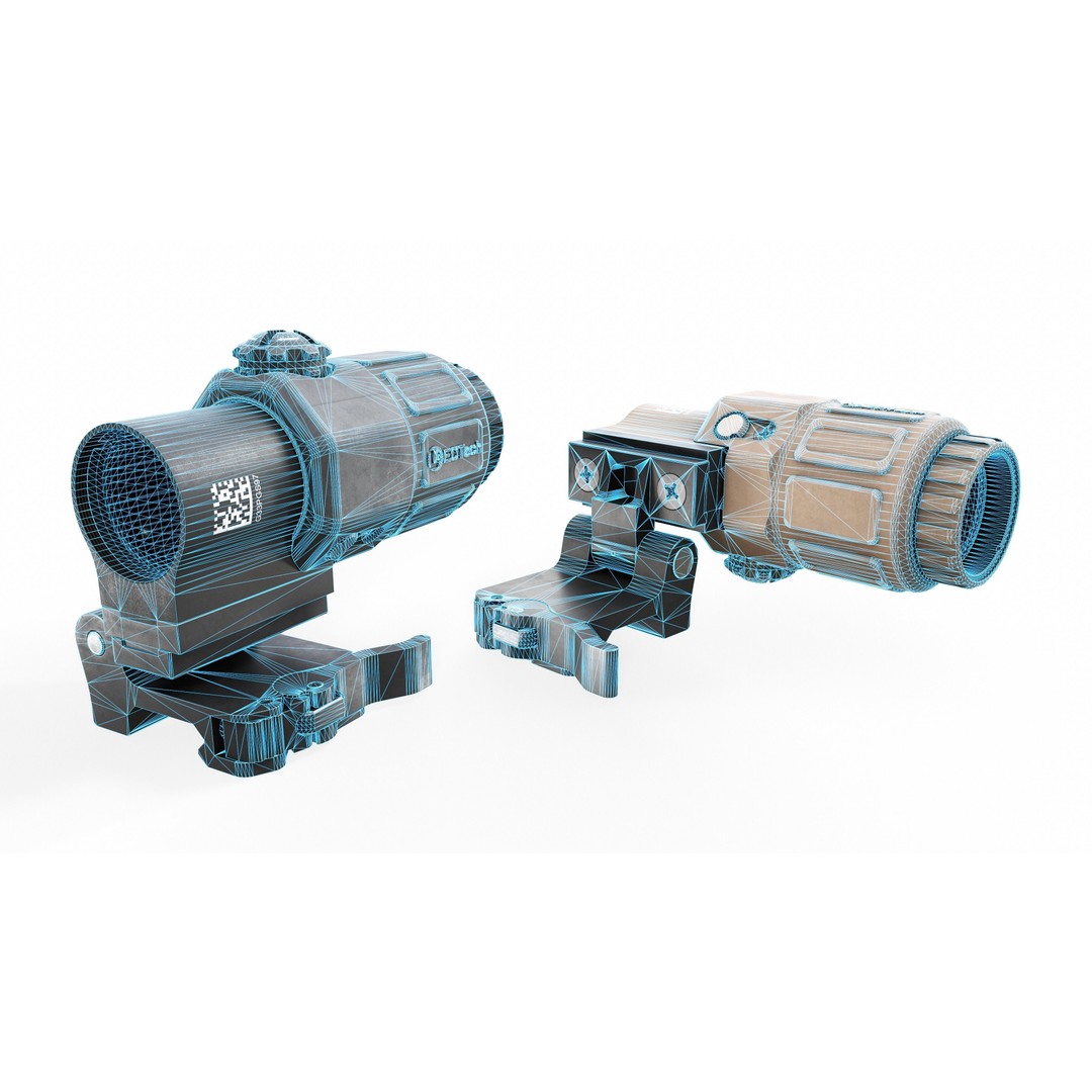 EOTech G33 3D Model – Low Poly Game-Ready Magnifier with PBR Textures - View 3