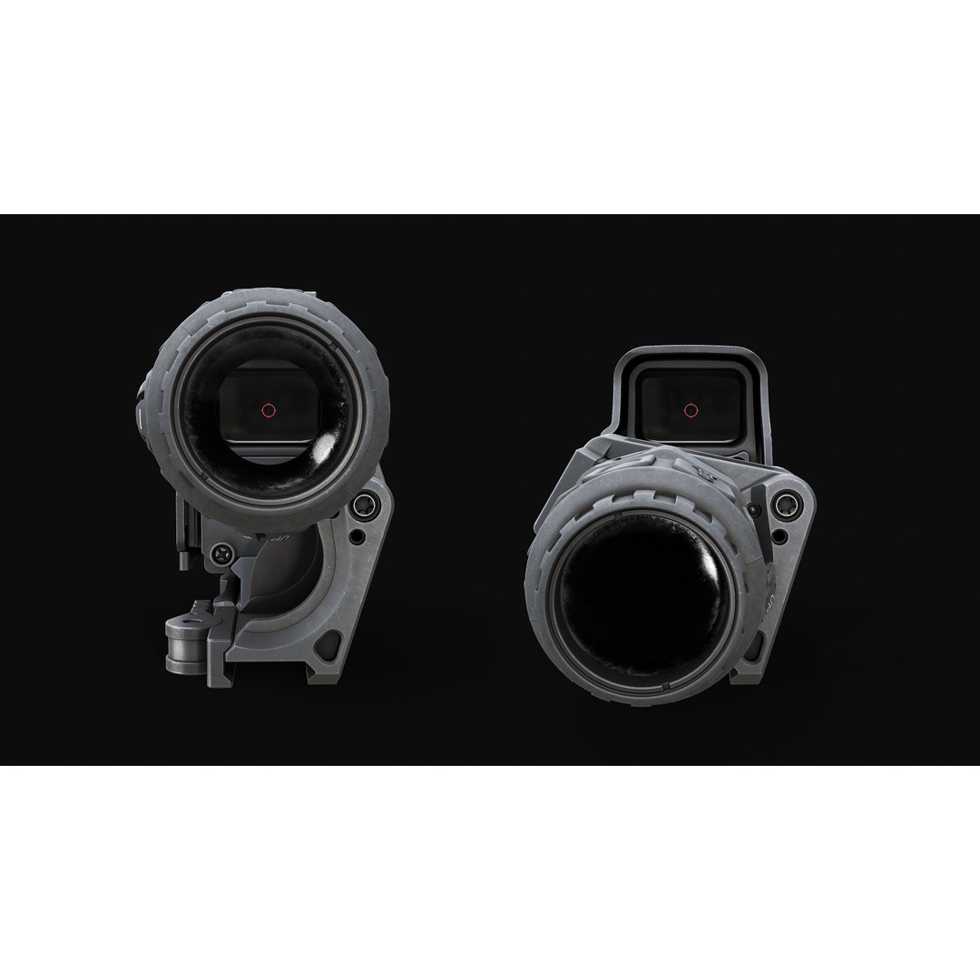 EOTech G33 3D Model – Low Poly Game-Ready Magnifier with PBR Textures - View 8