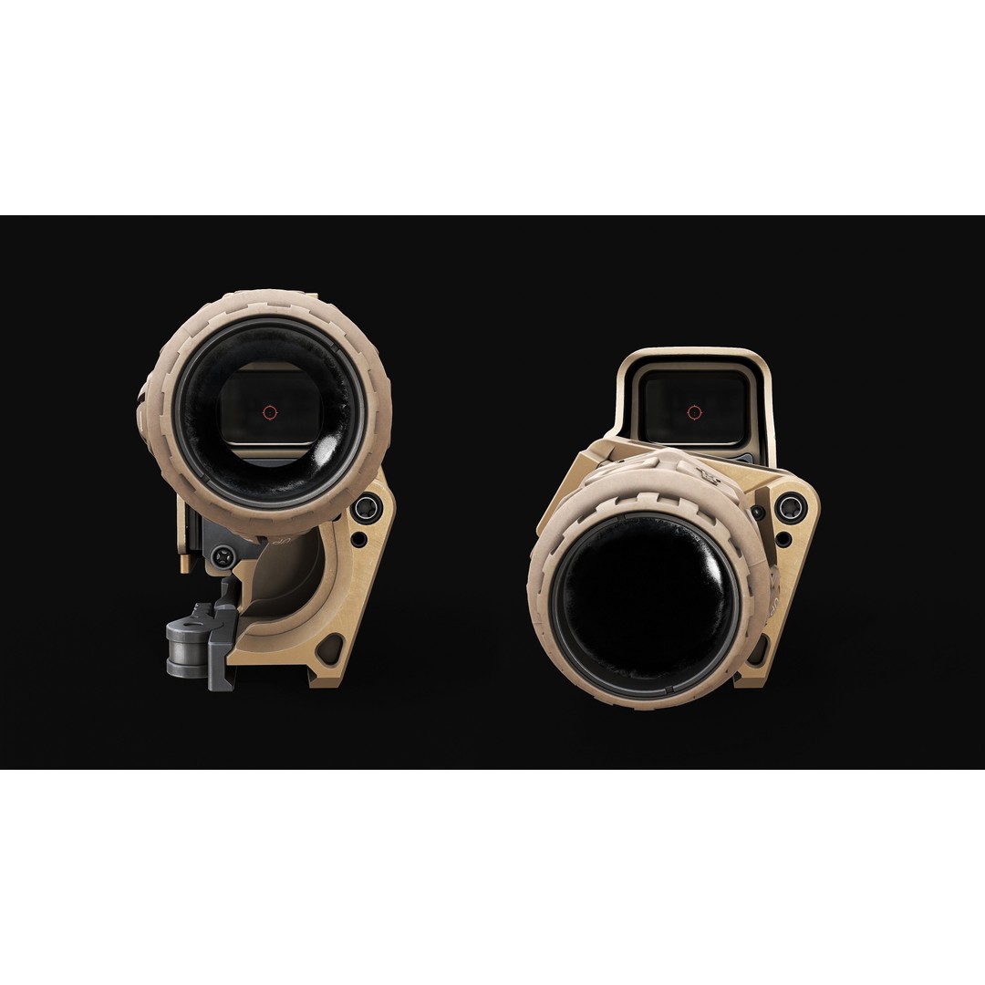 EOTech G33 3D Model – Low Poly Game-Ready Magnifier with PBR Textures - View 9